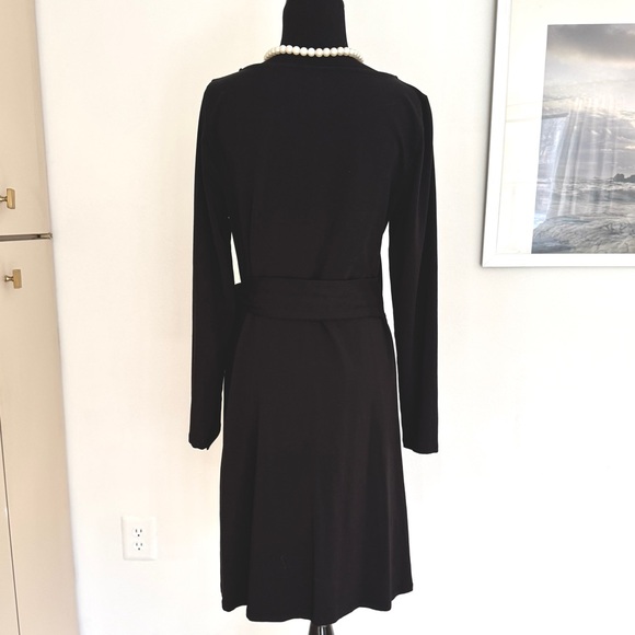 Lands’ End Boatneck Long Sleeve Tie Waist Dress - Picture 6 of 10